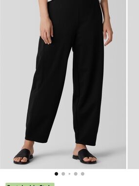 Eileen Fisher Black Cropped Lantern Pants